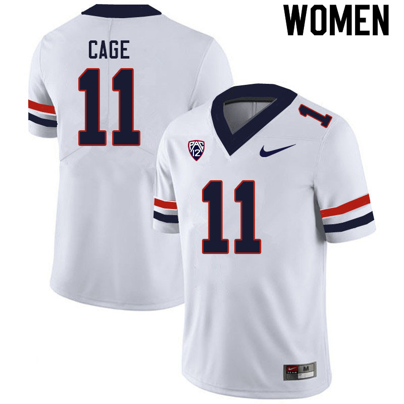 Women #11 Kolbe Cage Arizona Wildcats College Football Jerseys Sale-White - Click Image to Close